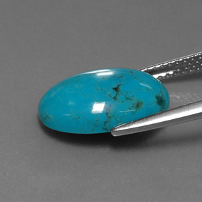 Turchese naturale blu da 4,25 ct, taglio ovale, opaco