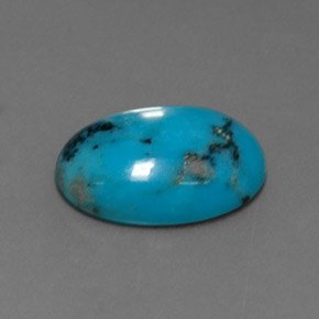 Turchese naturale blu da 4,33 ct, taglio ovale, opaco
