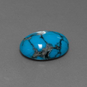Turchese naturale blu da 3,74 ct, taglio ovale, opaco