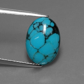 Turchese Blu naturale da 3.37 ct, Taglio ovale, Opaco