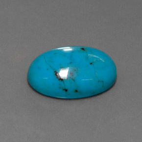 Turchese naturale blu da 3,93 ct, taglio ovale, opaco