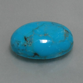 Turchese naturale blu da 3,95 ct, taglio ovale, opaco