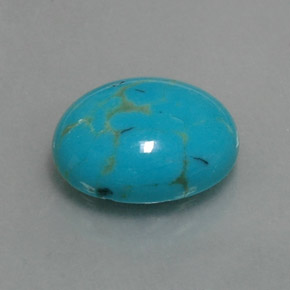 Turchese naturale blu da 3,06 ct, taglio ovale, opaco