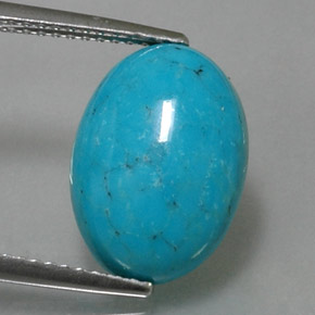 Turchese Blu naturale da 3.69 ct, Taglio ovale, Opaco