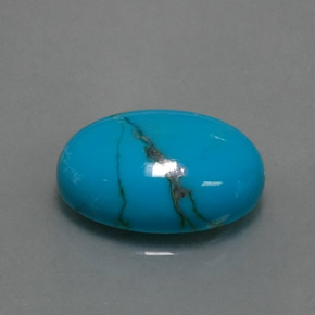 Turchese naturale blu da 3,78 ct, taglio ovale, opaco