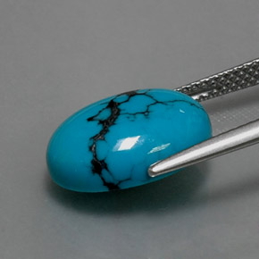 Turchese Blu naturale da 3.89 ct, Taglio ovale, Opaco