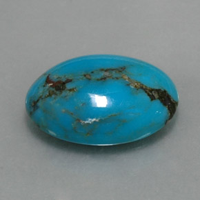 Turchese naturale blu da 4,14 ct, taglio ovale, opaco