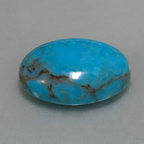 Turchese naturale blu da 3,97 ct, taglio ovale, opaco