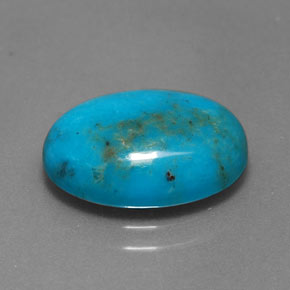 Turchese naturale blu da 4,40 ct, taglio ovale, opaco