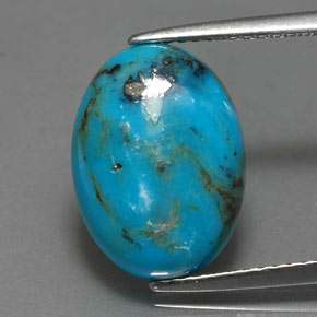 Turchese Blu naturale da 4.57 ct, Taglio ovale, Opaco