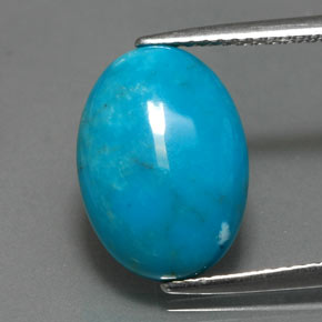 Turchese naturale blu da 4,37 ct, taglio ovale, opaco