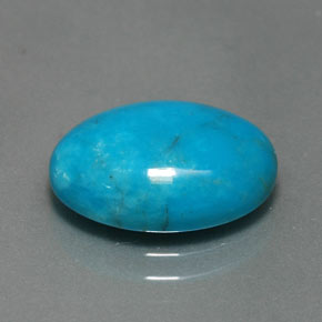 Turchese naturale blu da 4,37 ct, taglio ovale, opaco
