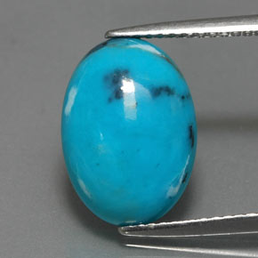 Turchese naturale blu da 3,86 ct, taglio ovale, opaco