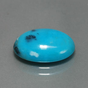 Turchese naturale blu da 3,86 ct, taglio ovale, opaco