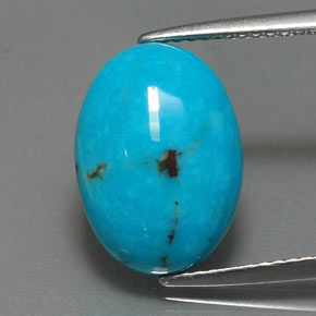 Turchese naturale blu da 4,22 ct, taglio ovale, opaco