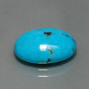 Turchese naturale blu da 4,22 ct, taglio ovale, opaco