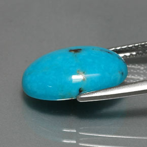 Turchese naturale blu da 4,22 ct, taglio ovale, opaco