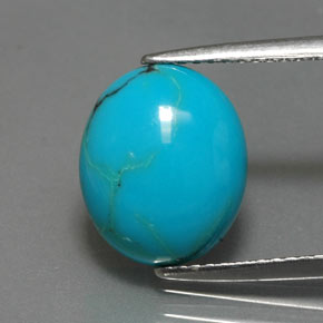 Turchese Blu naturale da 2.95 ct, Taglio ovale, Opaco