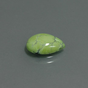 Turchese naturale verde da 1,75 ct, taglio a pera, opaco