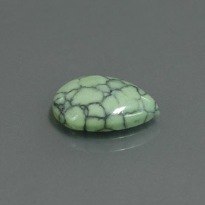 Turchese naturale verde da 2,41 ct, taglio a pera, opaco