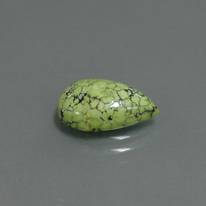 Turchese naturale verde da 1,83 ct, taglio a pera, opaco