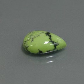 Turchese naturale verde da 2,60 ct, taglio a pera, opaco
