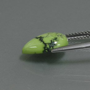 Turchese naturale verde da 2,60 ct, taglio a pera, opaco