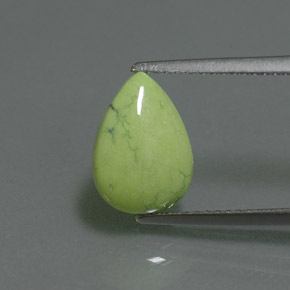 Turchese Giallo verde naturale da 2.47 ct, Forma a pera, Opaco