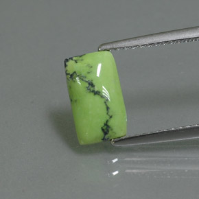 Turchese naturale verde da 1,26 ct, baguette, opaco