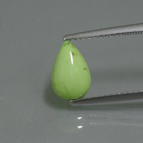 Turchese naturale verde da 1,11 ct, taglio a pera, opaco