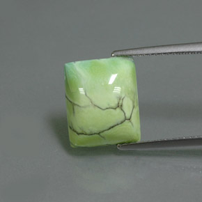 Turchese naturale verde da 4,75 ct, baguette, opaco