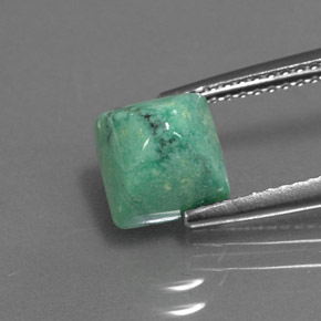 Turchese naturale verde da 2,33 ct, quadrato, opaco