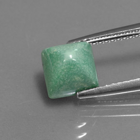 Turchese naturale verde da 2,43 ct, quadrato, opaco