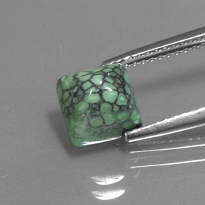 Turchese naturale verde da 2,29 ct, quadrato, opaco