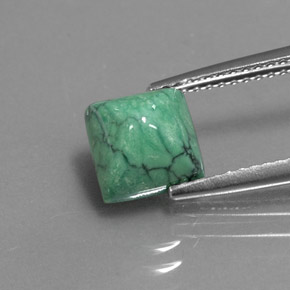 Turchese naturale verde da 2,16 ct, quadrato, opaco