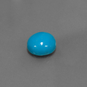 Turchese naturale blu da 1,57 ct, taglio rotondo, opaco