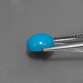 Turchese naturale blu da 1,57 ct, taglio rotondo, opaco