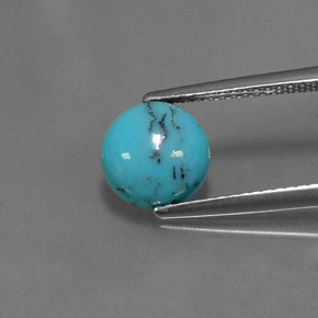 Turchese Blu naturale da 1.46 ct, Taglio rotondo, Opaco