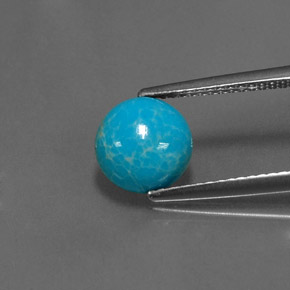 Turchese Blu naturale da 1.57 ct, Taglio rotondo, Opaco