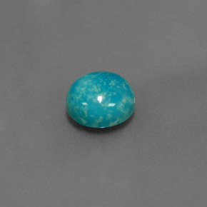 Turchese naturale blu da 2,07 ct, taglio rotondo, opaco