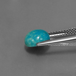 Turchese naturale blu da 2,07 ct, taglio rotondo, opaco