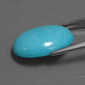 Turchese blu naturale da 8,89 ct, taglio ovale, opaco