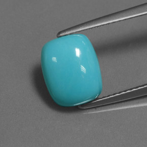 Turchese naturale blu da 2,55 ct, taglio a cuscino, opaco