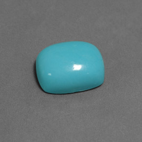 Turchese naturale blu da 2,55 ct, taglio a cuscino, opaco