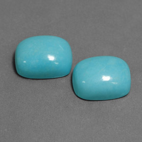 Turchese naturale blu da  ct, taglio a cuscino, opaco