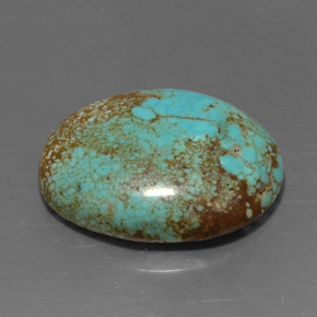 Turchese naturale verde da 12,94 ct, taglio ovale, opaco