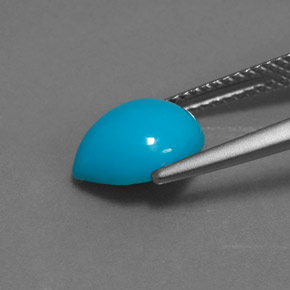 Turchese naturale blu da 2,00 ct, taglio a pera, opaco
