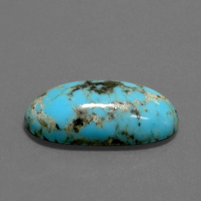 Turchese naturale blu da 8,97 ct, taglio ovale, opaco