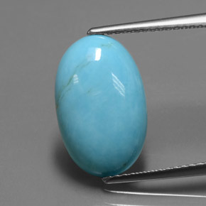 Turchese naturale blu da 3,70 ct, taglio ovale, opaco