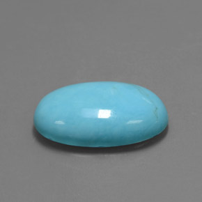 Turchese naturale blu da 3,70 ct, taglio ovale, opaco